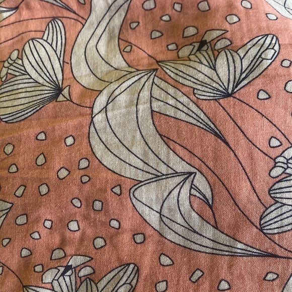 👗 Max Studio Dress floral peach smocked short sleeve ruffles XL NWT - Picture 3 of 4